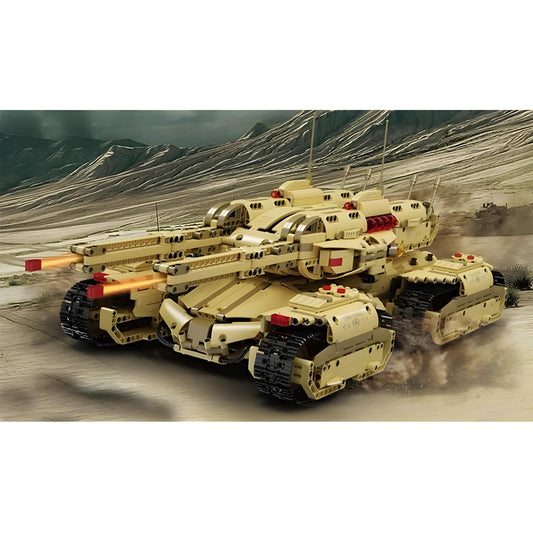 Trilumity Army Mammoth 4 Track Tank Building Block Set, Remote Control, 3,294-Piece