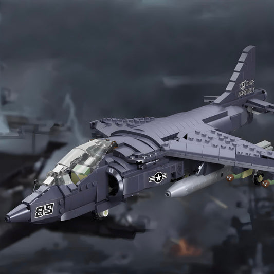 Trilumity AV-8 Sea Harrier Aircraft Building Block Set, 805-Piece