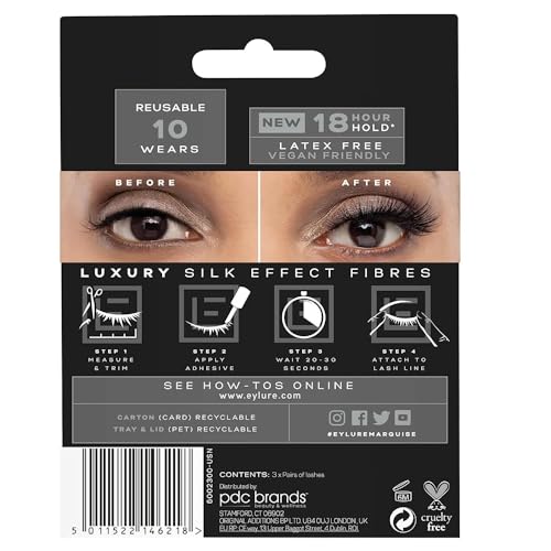 Trilumity Luxe Silk Wispy Cat Eye Faux Mink Fiber - Black False Lashes
