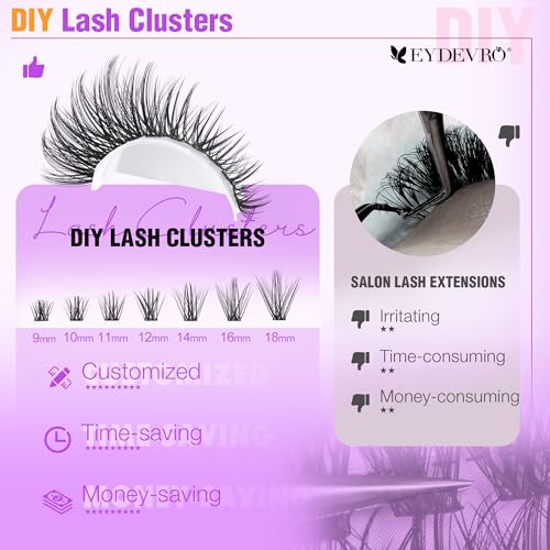 Trilumity Lash Clusters Kit Wispy Faux Mink Fiber - Black False Lashes