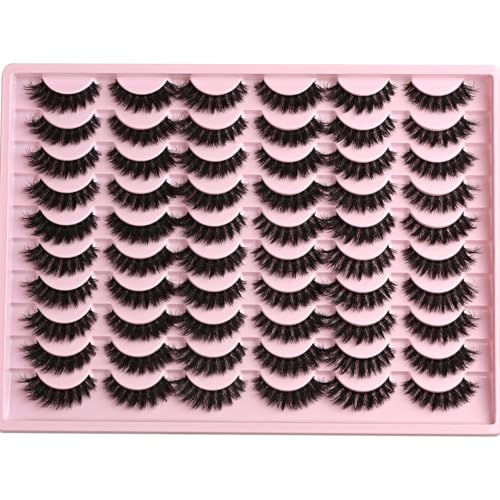 Trilumity Fake Lash Strips Volume Cat Eye Faux Mink Fiber - Black False Lashes