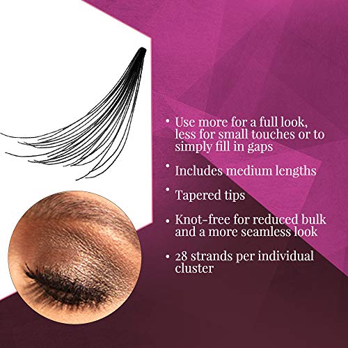 Trilumity Individual Double Up Medium Cluster Faux Mink Fiber - Black False Lashes