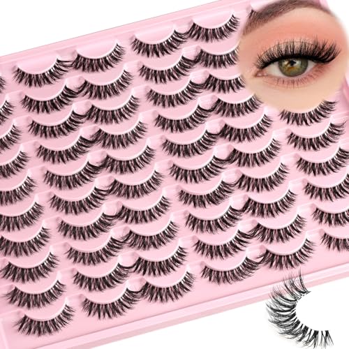 Trilumity Premium Cat Eye Lash Cat Eye Reusable Faux Mink - Clear False Lashes Set