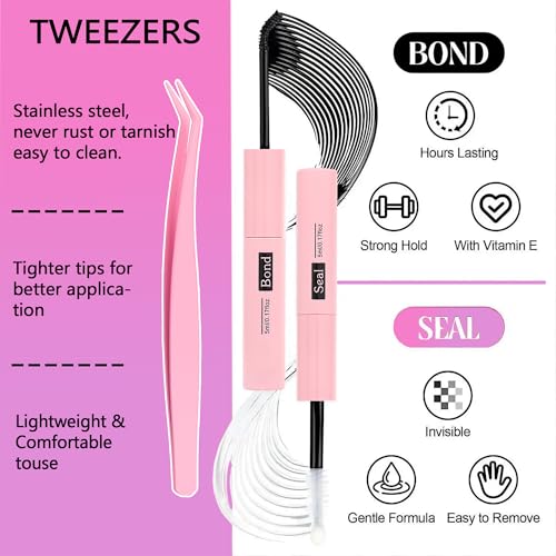 Trilumity Premium 3 Style Clusters Wispy Reusable Faux Mink - Black False Lashes Set