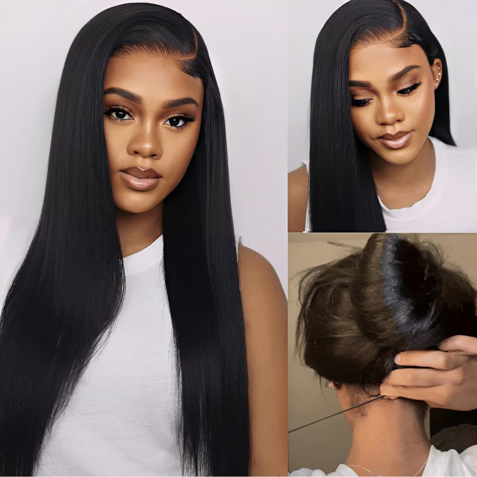 Trilumity Light Straight Human Hair - Natural Black Hair Replacement Wig