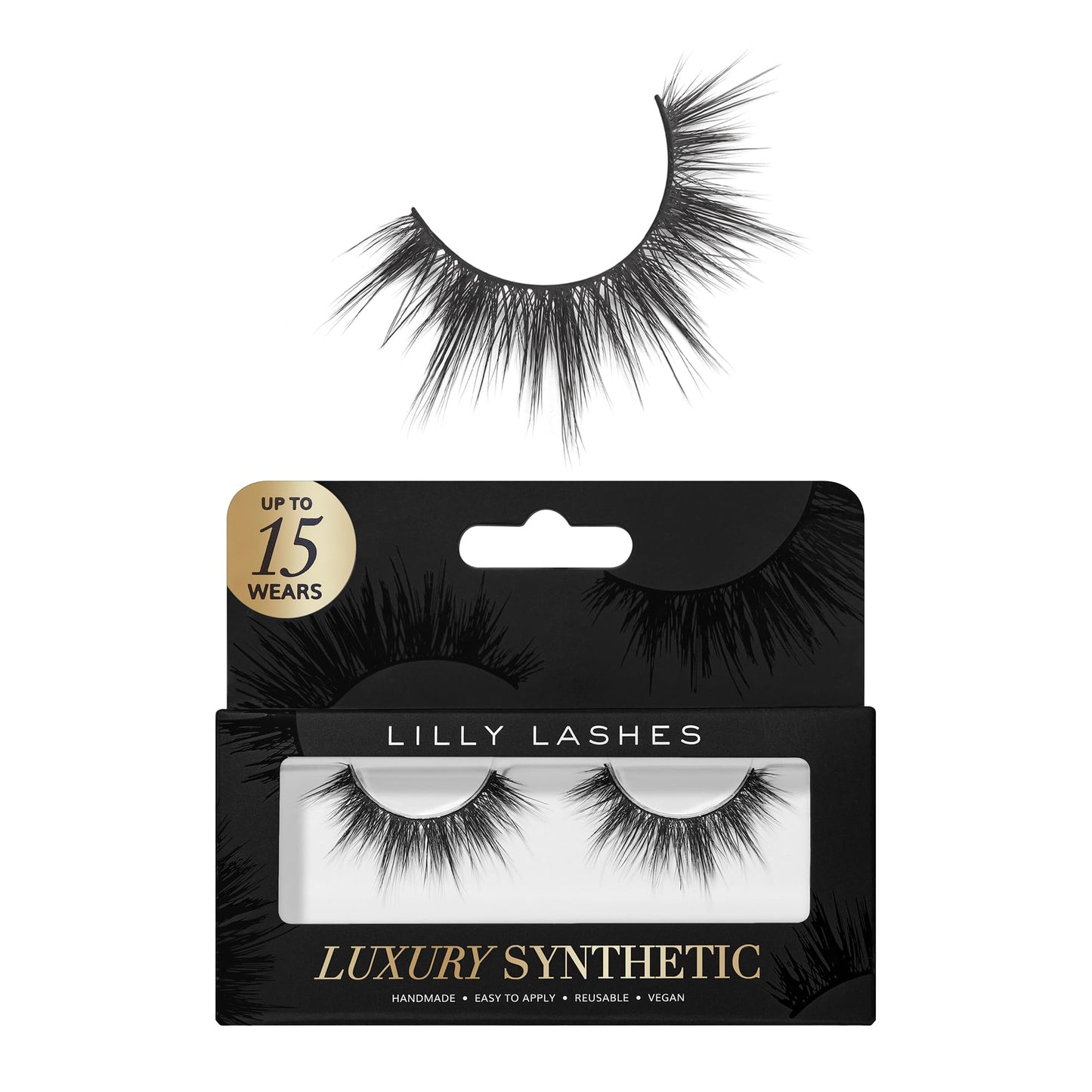 Trilumity Luxury Synthetic Full Natural Faux Mink Fiber - Black False Lashes