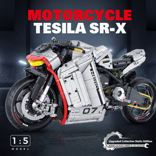Trilumity ZERO SR-X Motorcycle with Dedicated Bracket, Adult Collectible Models Building Block Set, 1:5 Scale, 2,268-Piece
