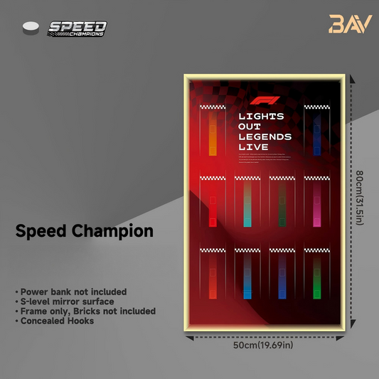 Trilumity Building Block Set: Car Display Frame for Lego Speed Champions F1 Series