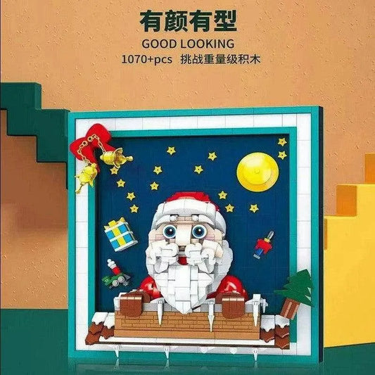 MOC Building Block Set: Christmas Santa Claus Picture Frame, Model SX88014