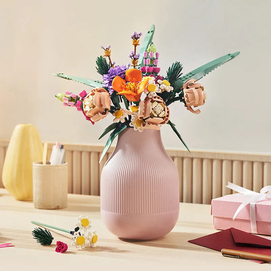 MOC Building Block Set: Bouquet Romantic Love Flower, Model 6039