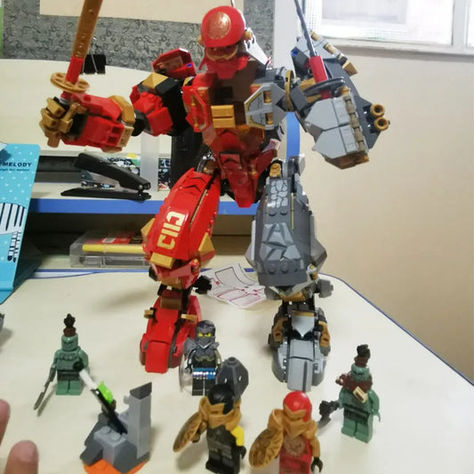 MOC Building Block Set: MOC Ninjago Fire Stone Mech 7182