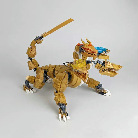 MOC Building Block Set: Ninjago MOC Golden Ultra Dragon 60011