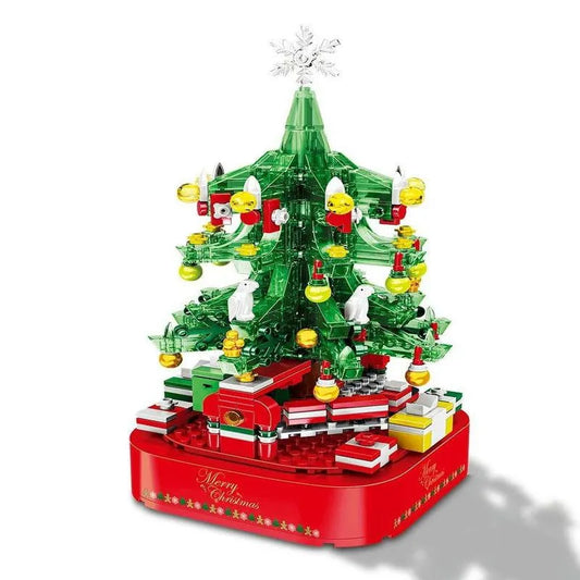 MOC Building Block Set: Christmas Tree Santa Music Light Box, Model 9003