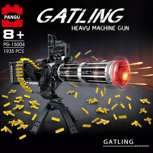 MOC Building Block Set: Motorized Gatling Heavy Machine Gun 15004, Model PG15004
