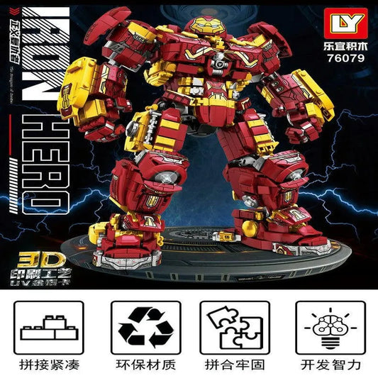 MOC Building Block Set: Super Heroes Marvel Iron Hero Warrior Robot, Model 76079