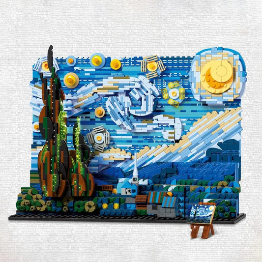 DK MOC Building Block Set: Famous Paint Starry Night DK3001, Model DK 3001