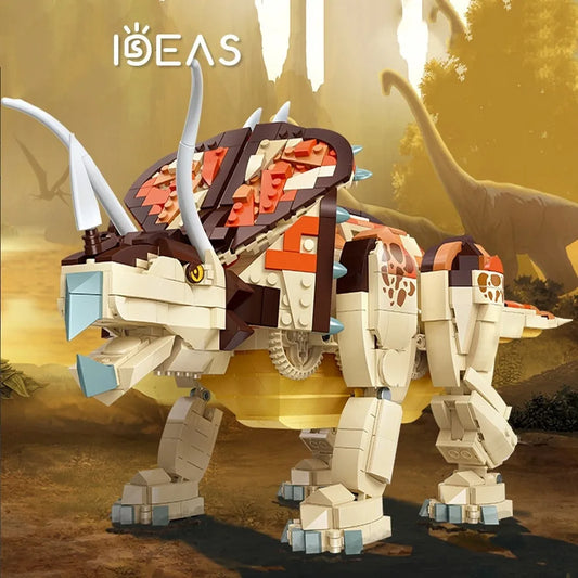 JieStar MOC Building Block Set: Mechanical MOC Triceratops Dinosaur World, Model 92450