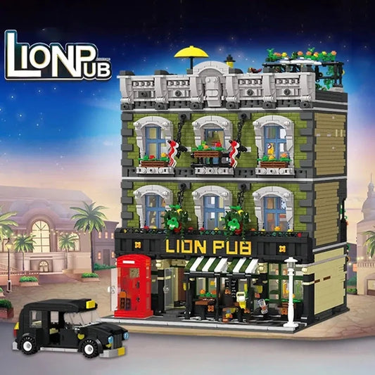 JieStar MOC Building Block Set: 89107 Expert Lions Pub Club House, Model JS89107