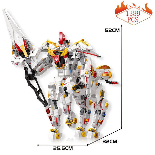 JieStar MOC Building Block Set: Deformation Silver Wing Cavalary Robot, Model 67022