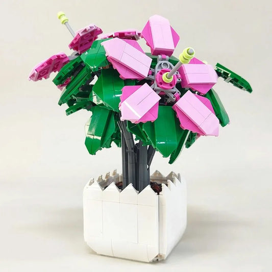 JieStar MOC Building Block Set: Idea Potted Lyly Azalea Plant, Model 92363