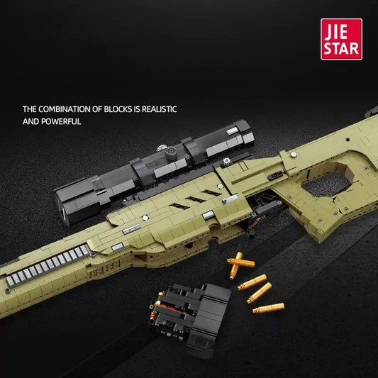 JieStar MOC Building Block Set: Super AWP Sniper Rifle Gun 58022, Model JS58022