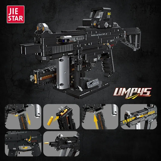 JieStar MOC Building Block Set: UMP45 SMG Gun Assault Rifle, Model 92401
