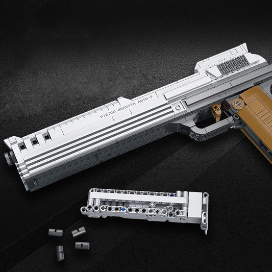 JieStar MOC Building Block Set: Weapon MOC Beretta Auto-9 Pistol Gun, Model 58024