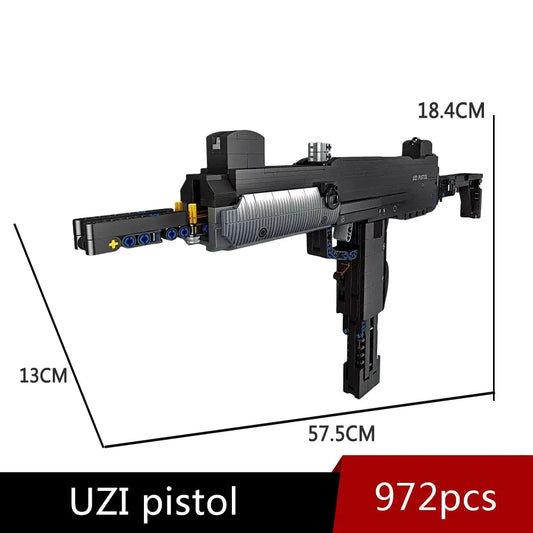 JieStar MOC Building Block Set: Weapon MOC UZI submachine Gun, Model 58021