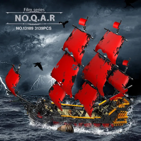 Mould King MOC Building Block Set: 13109 Pirates Of Caribbean Red Queen Ship, Model MK13109