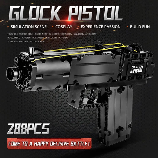 Mould King MOC Building Block Set: 14008 Military Weapons Glock Pistol Gun, Model K14008
