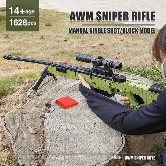 Mould King MOC Building Block Set: 14010 Military AWM Sniper Rifle Gun, Model K14010