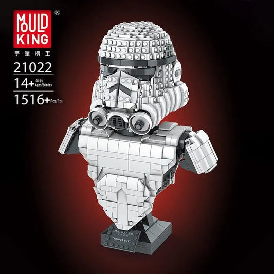 Mould King MOC Building Block Set: Star Wars MOC Trooper Bust Helmet 21022, Model K21022