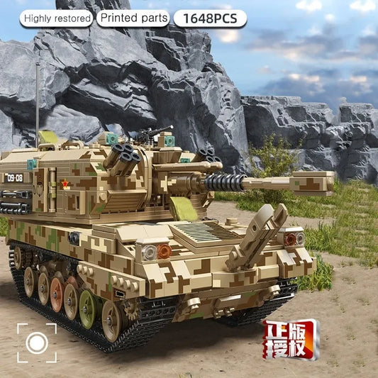 Panlos MOC Building Block Set: WW2 Self-Propelled 155 Artillery, Model 688008