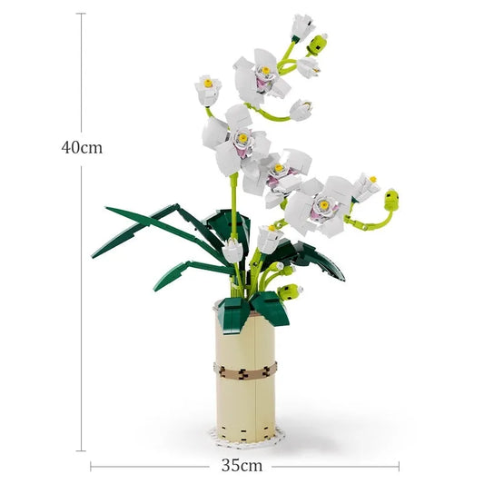 QZL MOC Building Block Set: Flower Bouquet Orchid Romantic, Model 92000