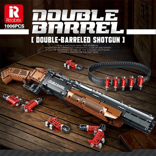 Reobrix MOC Building Block Set: Double Barrel Shotgun Gun, Model 77028