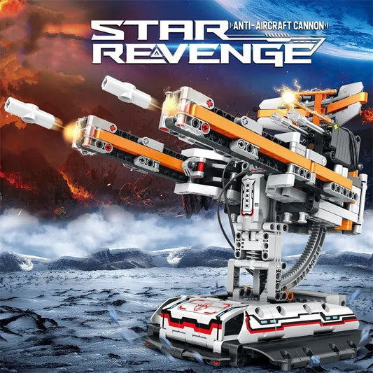 Reobrix MOC Motorized Building Block Set: RC Star Revenge Anti-Aircraft Gun, Model 99002