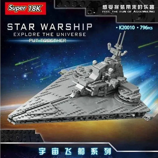 Super 18 K MOC Building Block Set: Star Warship Invasion Destroyer Ship Space, Model K-105