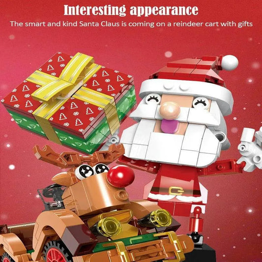 Xingbao Building Block Set: Christmas Santa Claus Reindeer Cart, Model XB18022