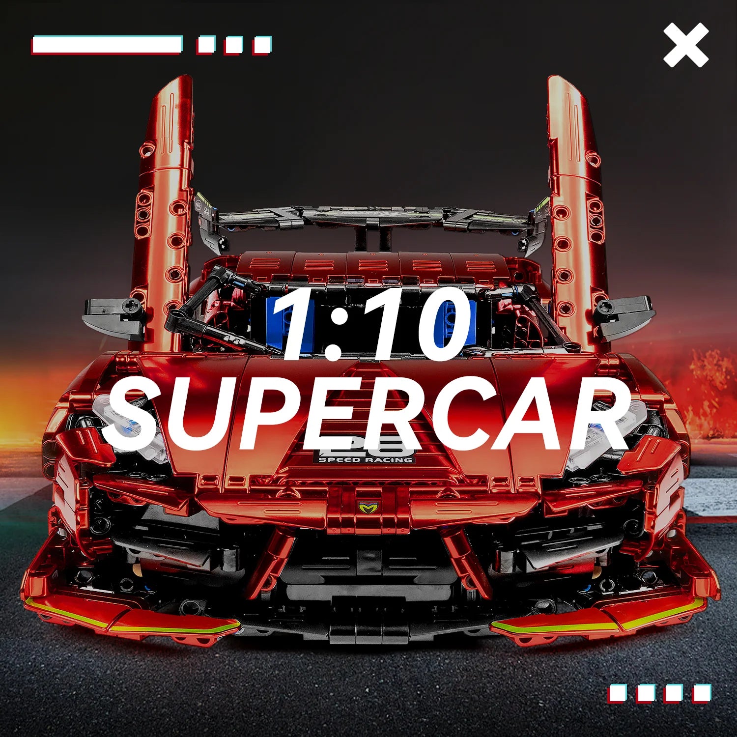 Red brick-built endurance racing car