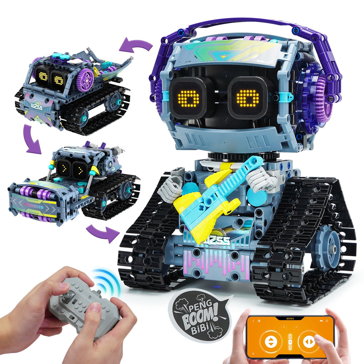 Trilumity STEM Robot, 3 in 1 Remote & App-Controlled Robotic Toys Building Block Set