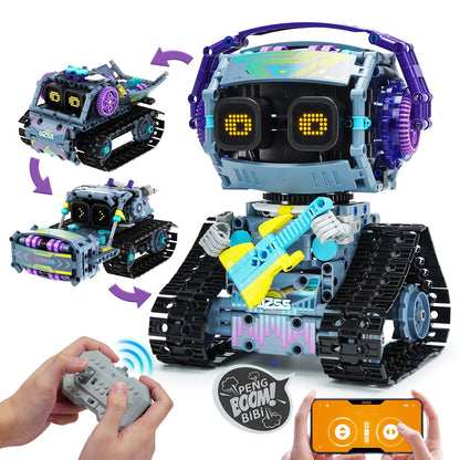 Trilumity STEM Robot, 3 in 1 Remote & App-Controlled Robotic Toys Building Block Set