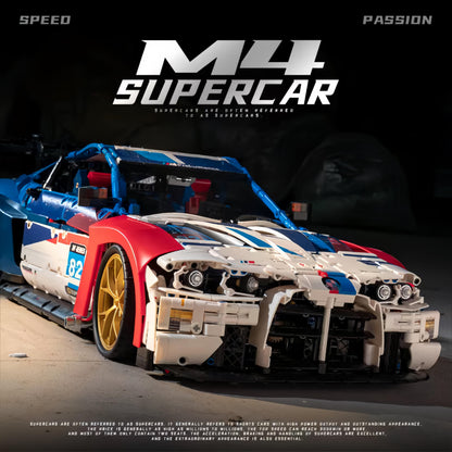 Trilumity Building Block Set: 1: 8 BMW M4 GT3 Building Set, Fully Detailed Simulation, The Ultimate Collectible (4556Piece)