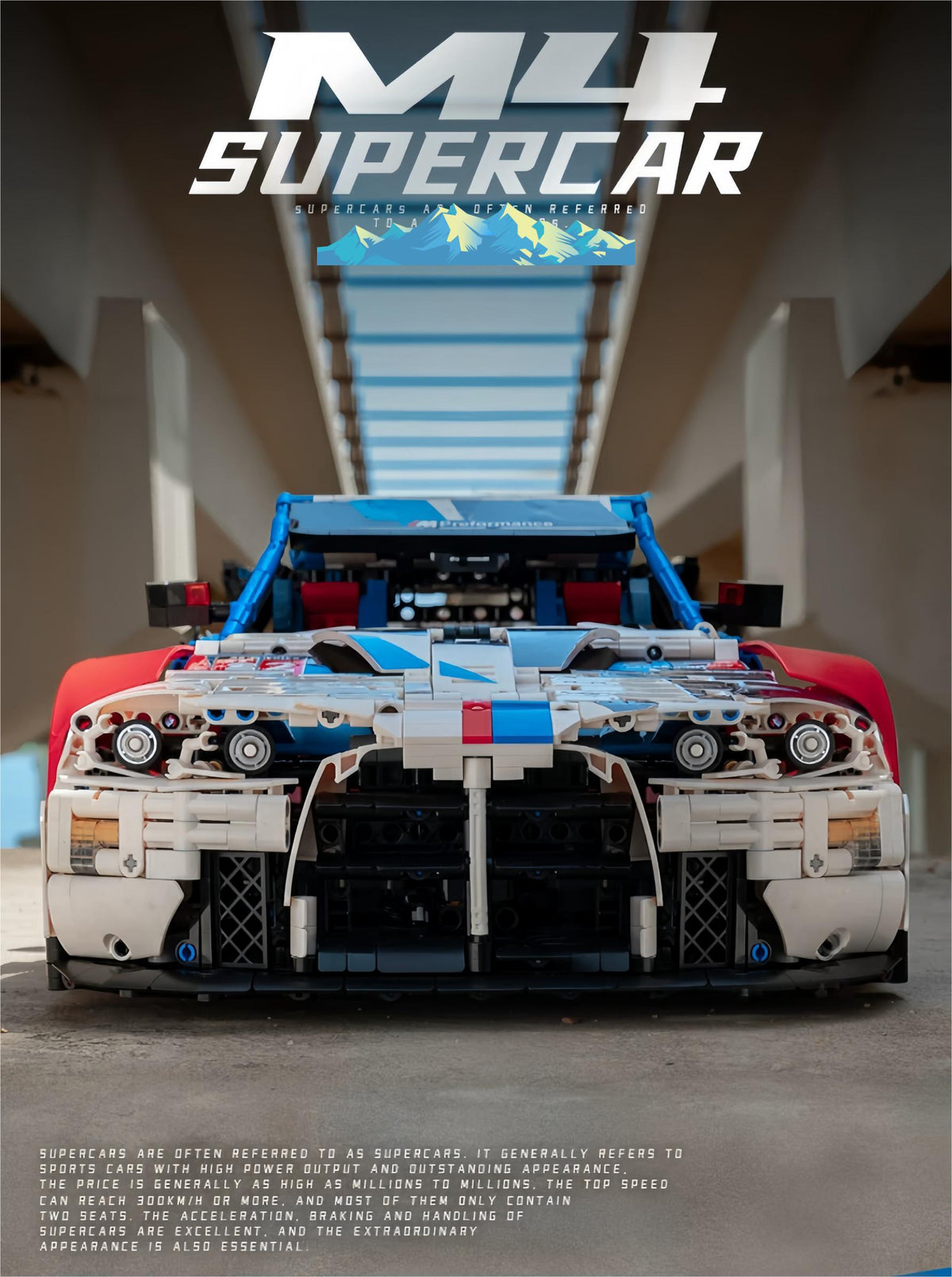 Trilumity Building Block Set: 1: 8 BMW M4 GT3 Building Set, Fully Detailed Simulation, The Ultimate Collectible (4556Piece)