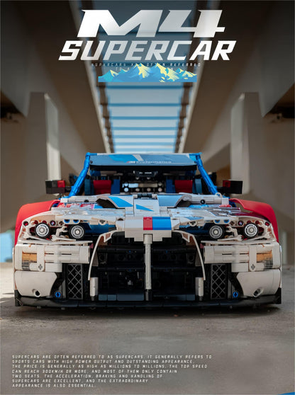 Trilumity Building Block Set: 1: 8 BMW M4 GT3 Building Set, Fully Detailed Simulation, The Ultimate Collectible (4556Piece)