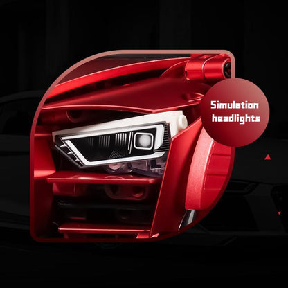 Trilumity Building Block Set: Audi R8 Red Beast, Large Rear Wing (2641-Piece)