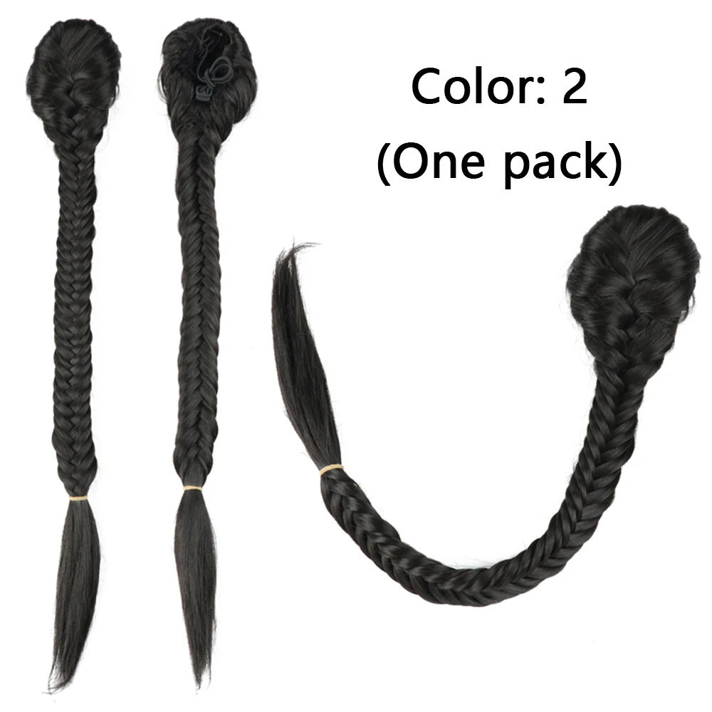 Trilumity Braided Ponytail in 1B, hairline close-up