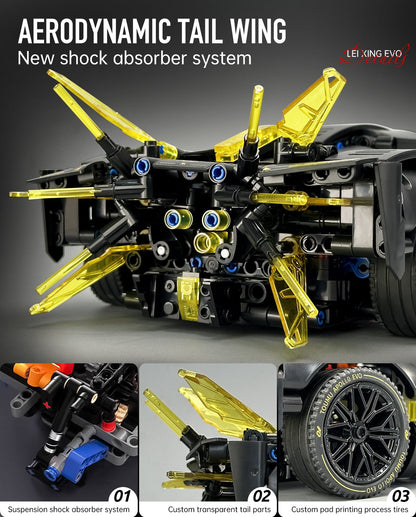 Trilumity Building Block Set: Sports Car Building Sets, Adults Model and Racing Sports Collectable Model, 1:14 Construction Sports Car for Boys Men