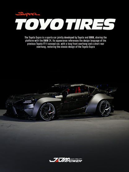 Trilumity Motorized Building Block Set: 1:8 Toyota Supra Building Sets, Electric Air Suspension, Rear Accelerator Blade linkage (4399-Piece)