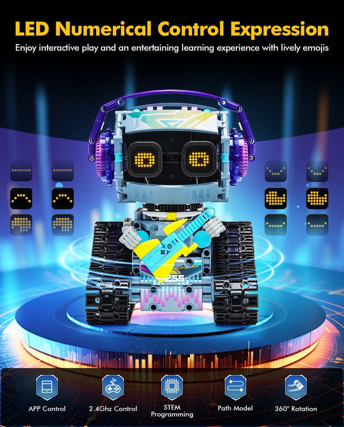 Trilumity STEM Robot, 3 in 1 Remote & App-Controlled Robotic Toys Building Block Set