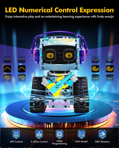 Trilumity STEM Robot, 3 in 1 Remote & App-Controlled Robotic Toys Building Block Set